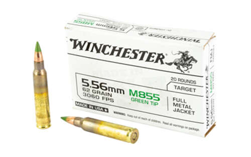 Ammunition Winchester Ammunition M855 223Rem|5.56NATO WIN 556 M855 62GR FMJ GRNTIP 20/1000